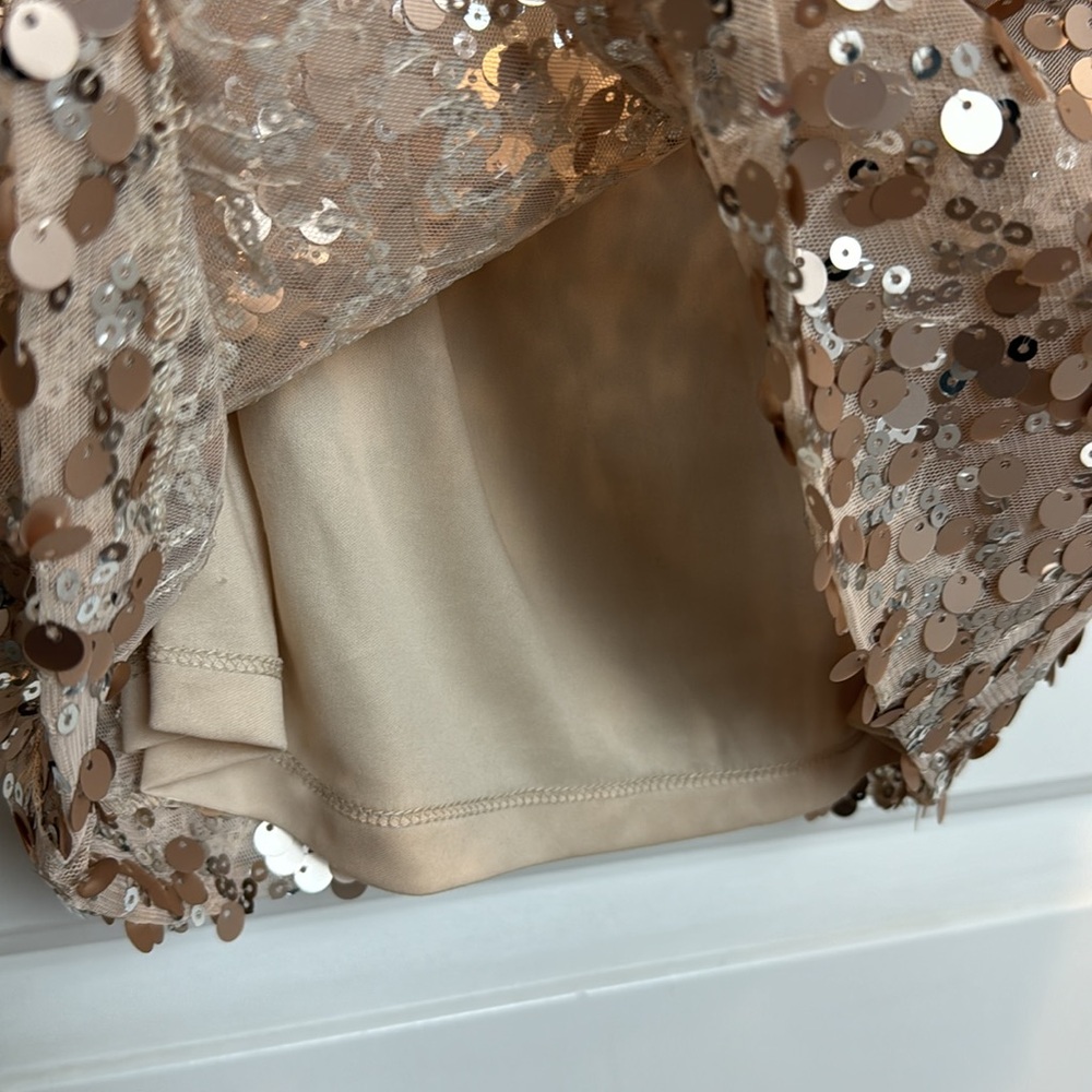Guess Rose Gold Sequin Holiday Dress Size 6 - Picture 7 of 7